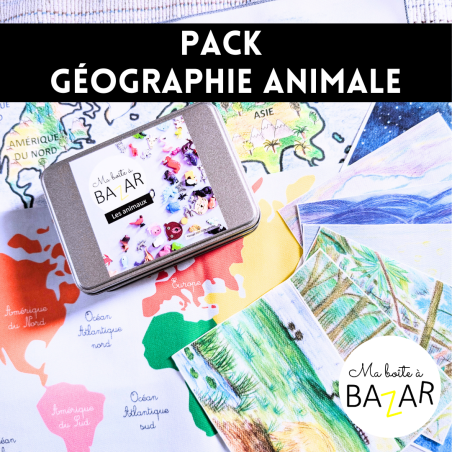 Pack La géographie animale – Explorer les habitats et les continents avec 75 animaux