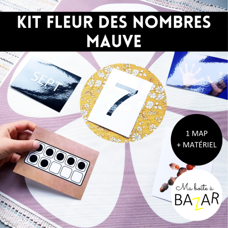 Kit Fleur des Nombres – Version Mauve (Représentations des nombres 1 à 10)