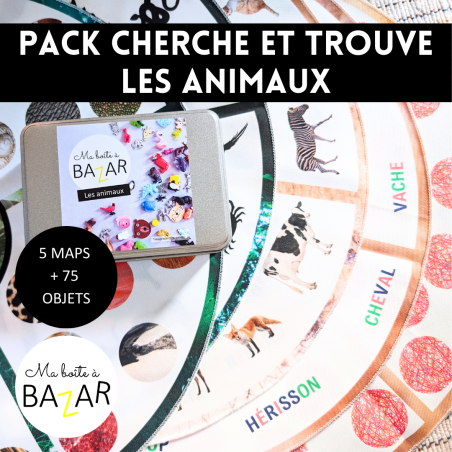 Pack Cherche et Trouve des Animaux – Jeu d’observation et de lecture