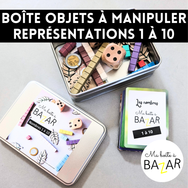 Boîte représentations des nombres 1 à 10 à manipuler + PDF – Montessori
