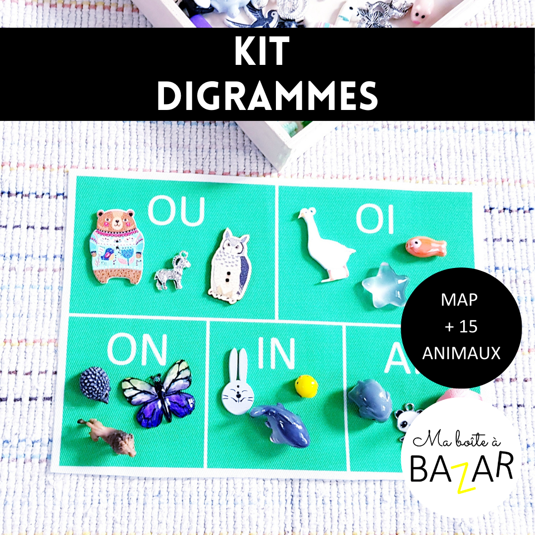 Kit Digrammes des Animaux + PDF – Phonologie sensorielle Montessori