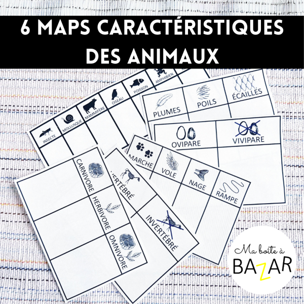 6 maps exploration du vivant – modes de vie & classification des animaux