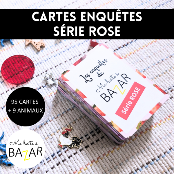 Kit cartes enquêtes – Série rose animaux