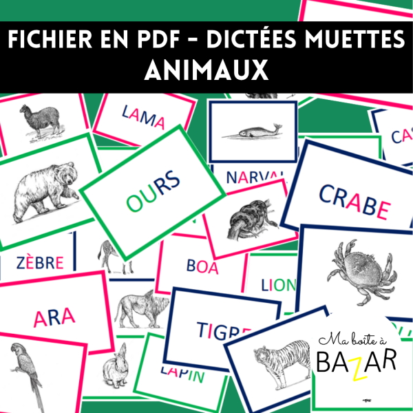 PDF - Dictées muettes Montessori  - Animaux