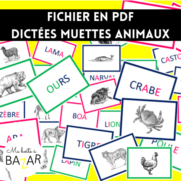 PDF - Dictées muettes Montessori  - Animaux