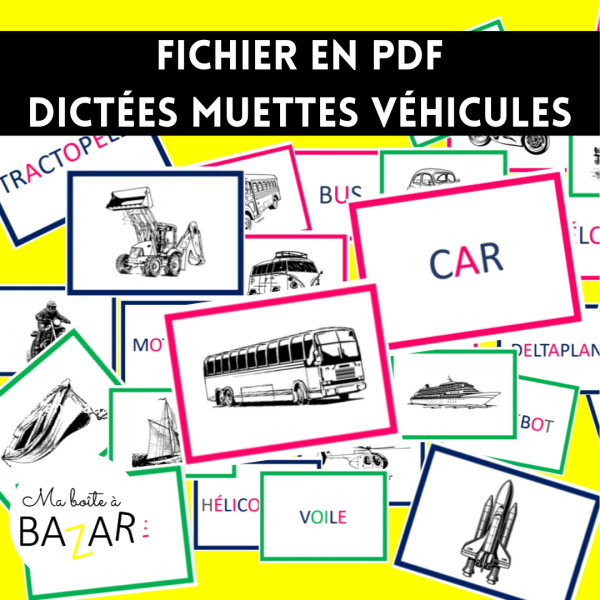 PDF - Dictées muettes Montessori - Véhicules