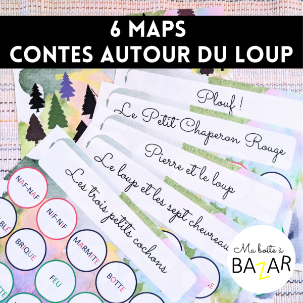 6 maps lecture et récit – Contes autour du loup