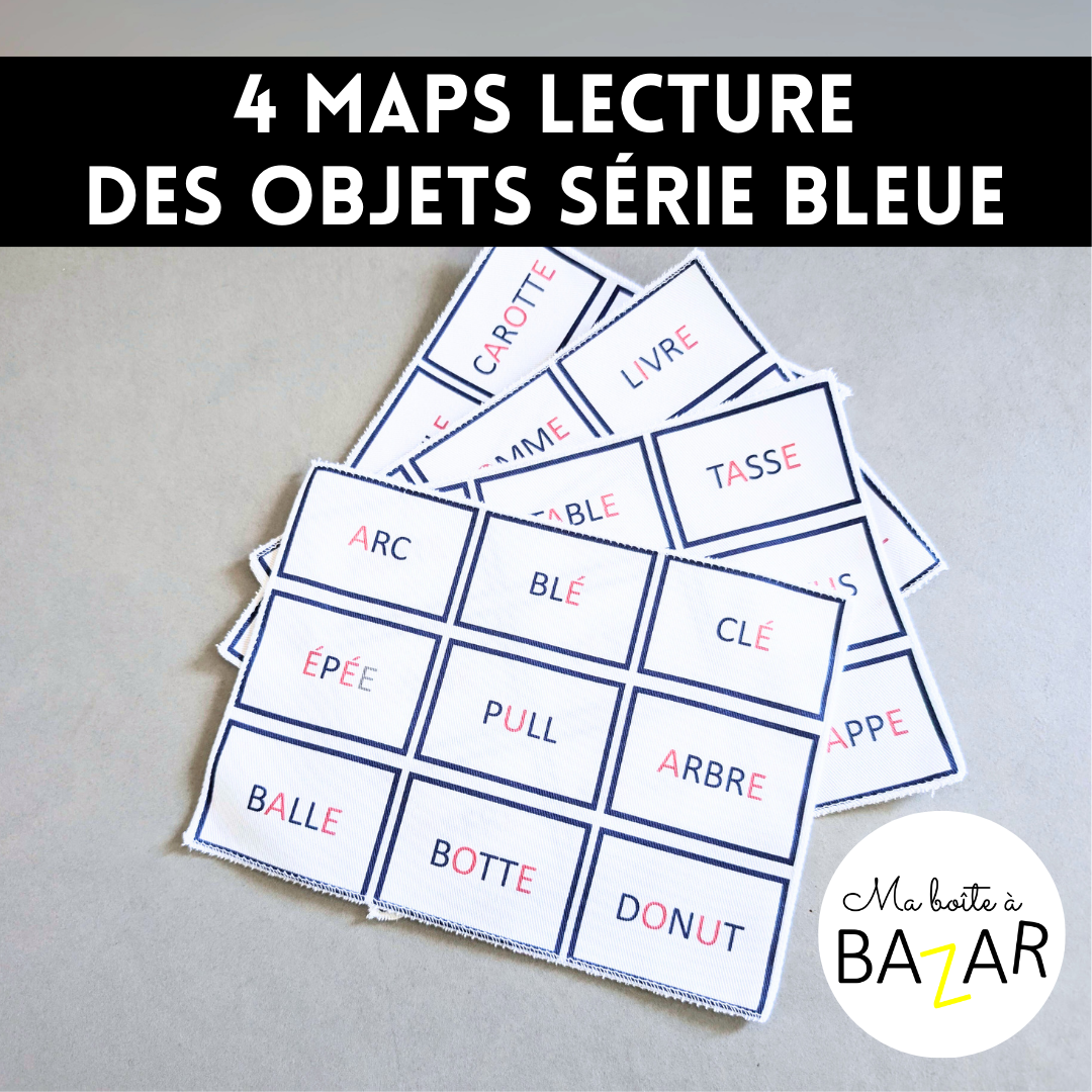 4 maps lecture – Série bleue (objets premières lectures)