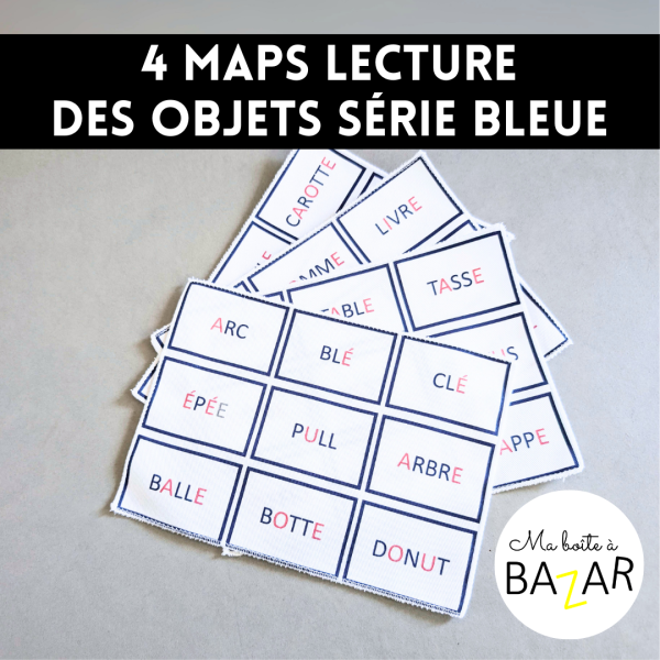 4 maps lecture – Série bleue (objets premières lectures)