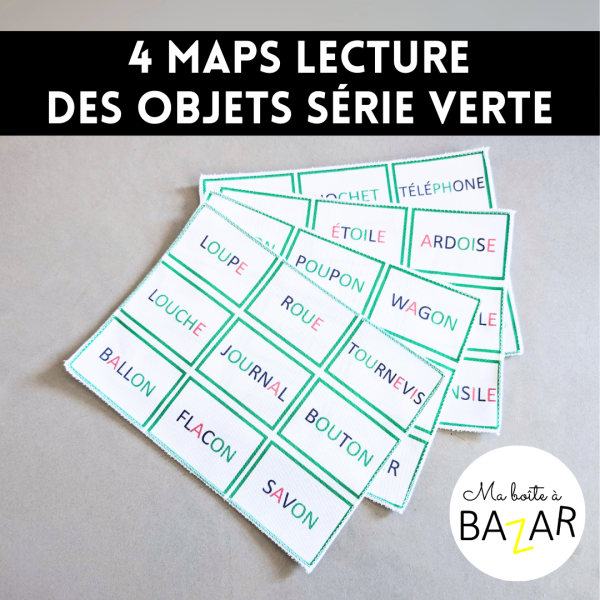 4 maps lecture – Série verte (objets premières lectures)