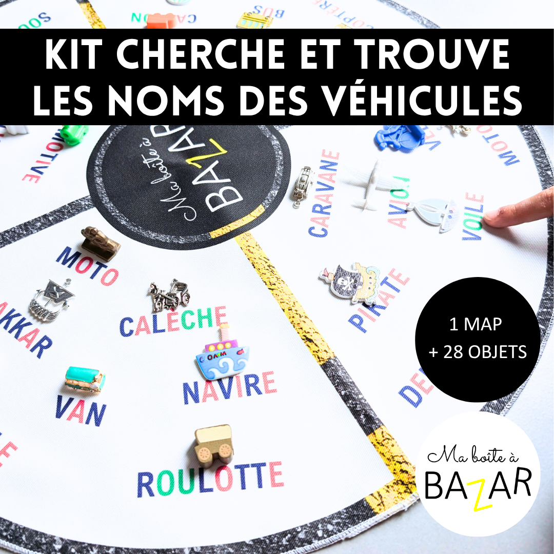 Kit Cherche et Trouve Montessori – Les noms de véhicules