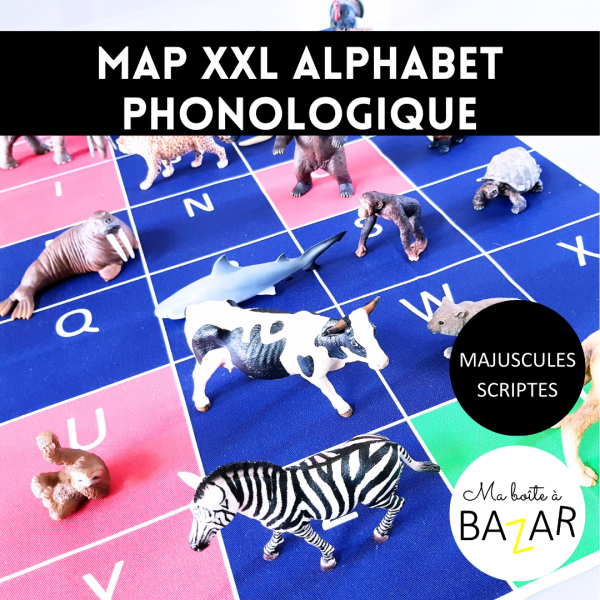 Map XXL Alphabet Phonologique – Lettres capitales majuscules Montessori