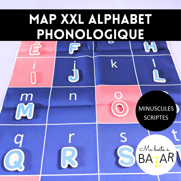 Map XXL Alphabet Phonologique – Lettres minuscules script Montessori