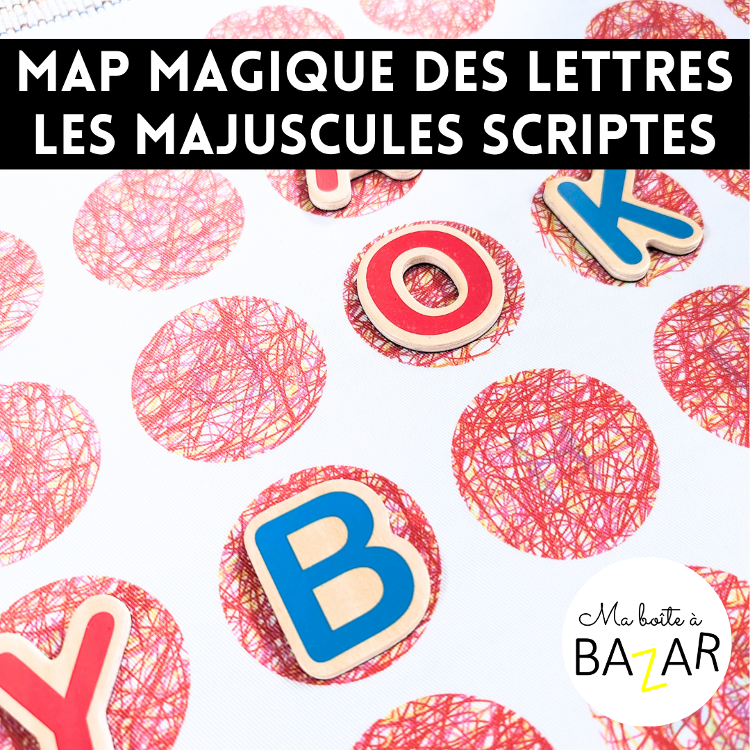 Map magique des lettres – Majuscules scriptes (tissu OEKO-TEX)