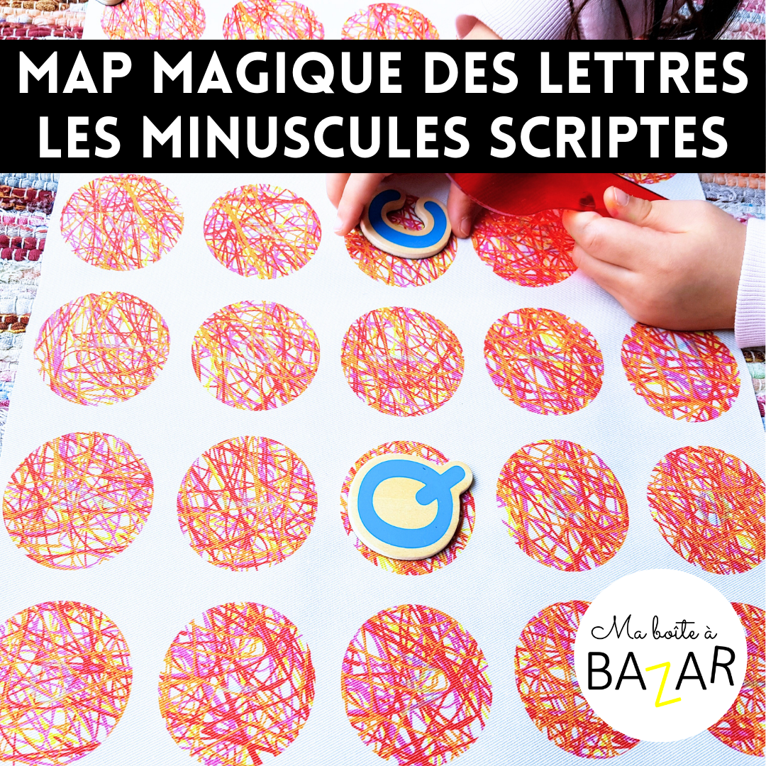 Map magique des lettres – minuscules scriptes (tissu OEKO-TEX)
