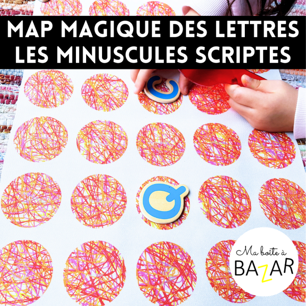 Map magique des lettres – minuscules scriptes (tissu OEKO-TEX)