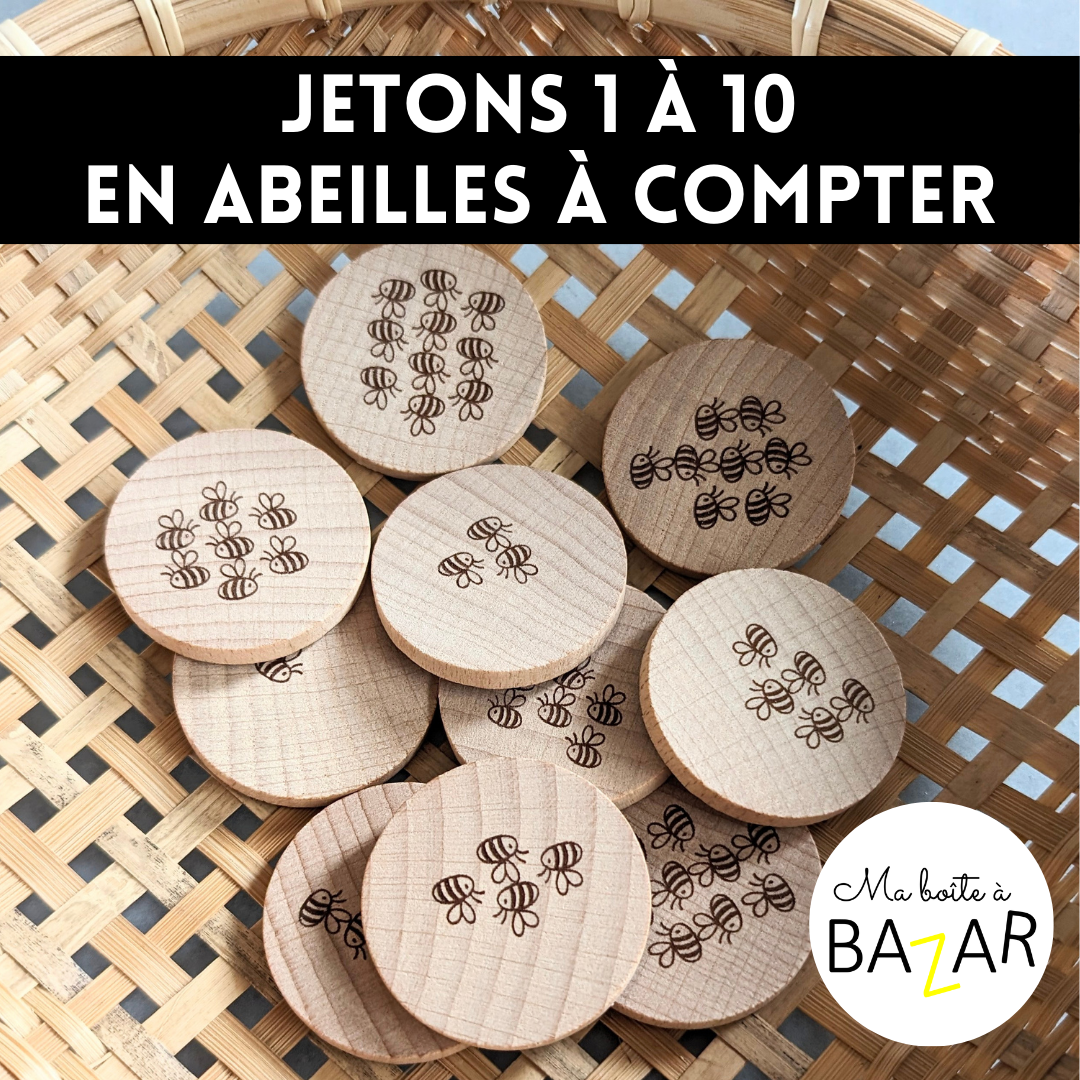 Jetons 1 à 10 – Abeilles à compter