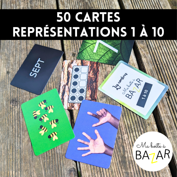 Jeu de cartes + PDF – Représentations des nombres de 1 à 10 (maternelle & primaire)