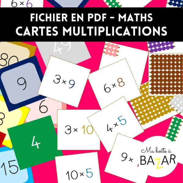 PDF Cartes Multiplications Montessori – Matrice & Multiples à Imprimer