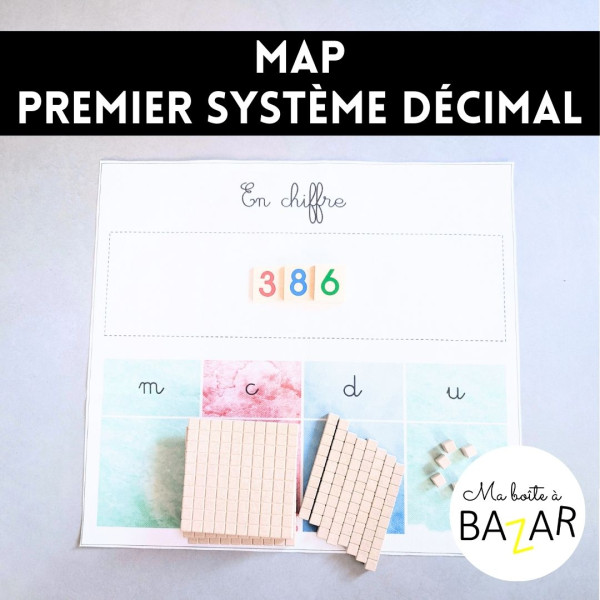 Map 1er Système Décimal Montessori + PDF - Comprendre les bases en manipulant