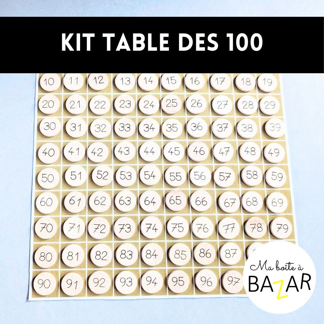 Kit Table de 100 avec Jetons + 0 Réversible - Maîtriser la numération en manipulant