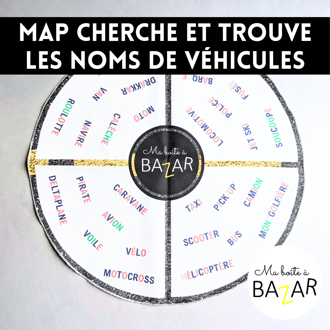 Map "Cherche & Trouve" – Noms de véhicules – Lecture autonome & vocabulaire