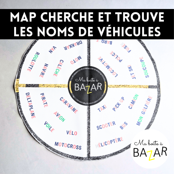 Map "Cherche & Trouve" – Noms de véhicules – Lecture autonome & vocabulaire