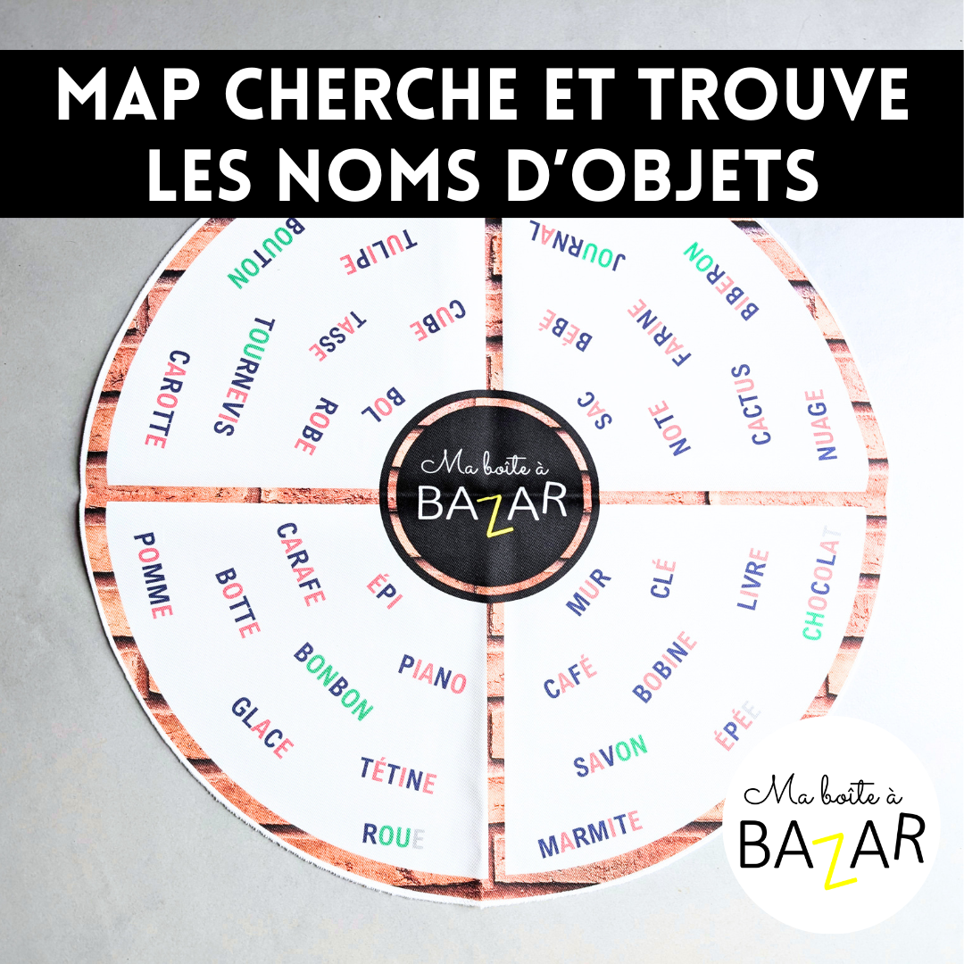Map "Cherche & Trouve" – Noms d'objets premières lectures – Lecture fluide & motricité fine