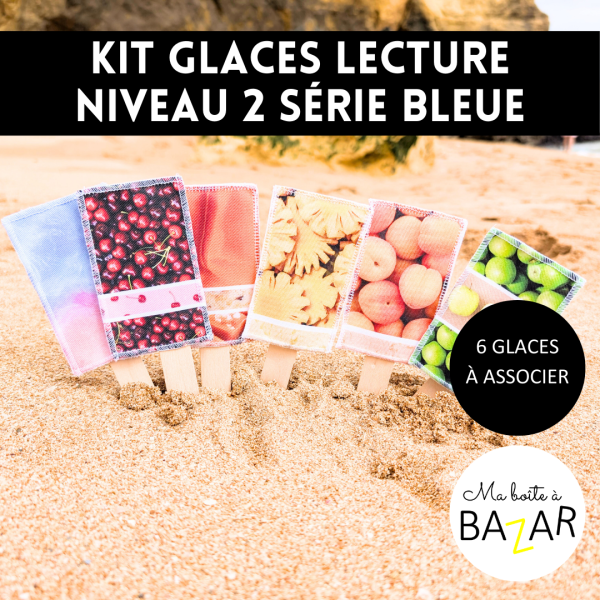 Kit Glaces Lecture – Niveau 2 | Série Bleue - Lire les premiers mots de façon ludique plage été