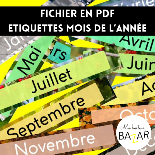 Étiquettes des mois de l’année – PDF à imprimer