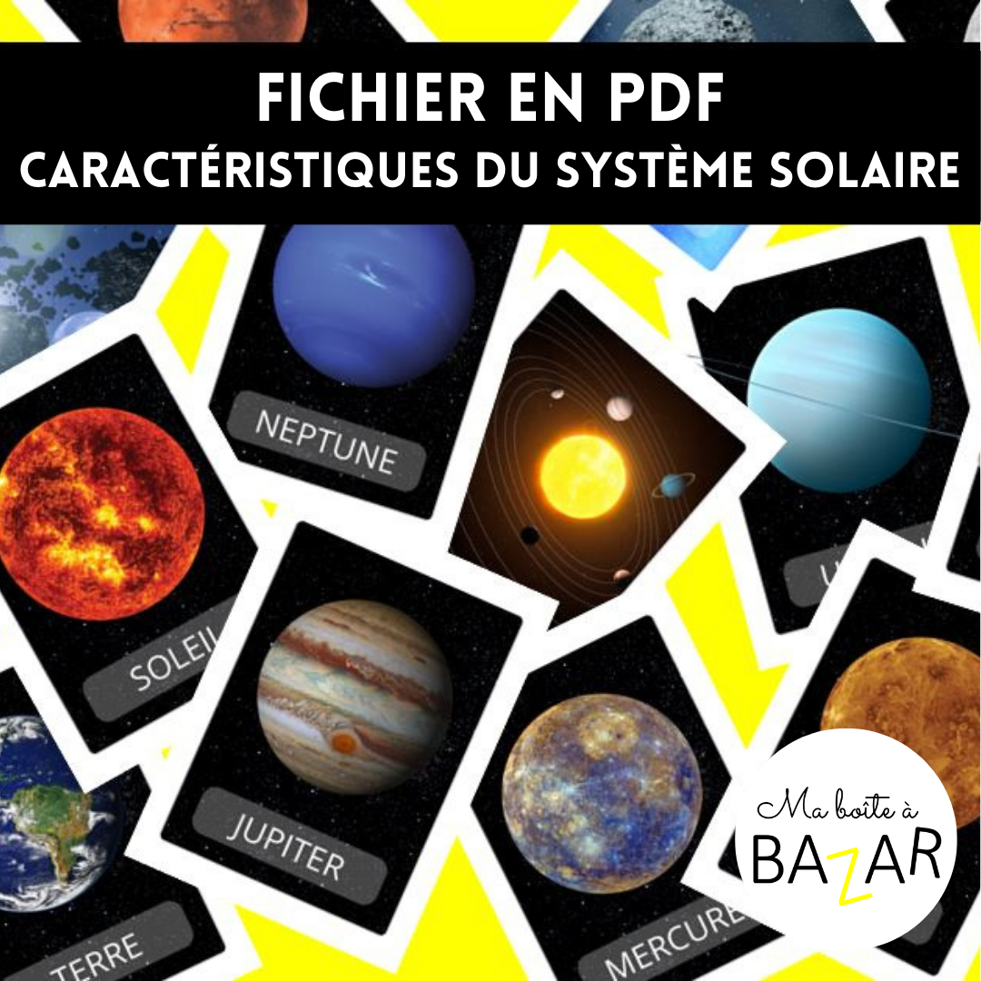 Cartes du système solaire à imprimer – Fichier PDF Montessori Astronomie
