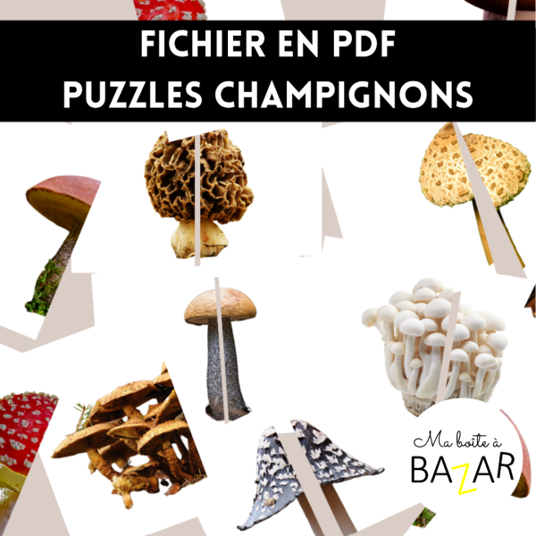 Puzzles Champignons – 28 cartes à découper pour explorer et observer la nature