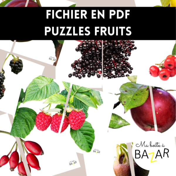 Puzzles Fruits – 28 puzzles réalistes à imprimer