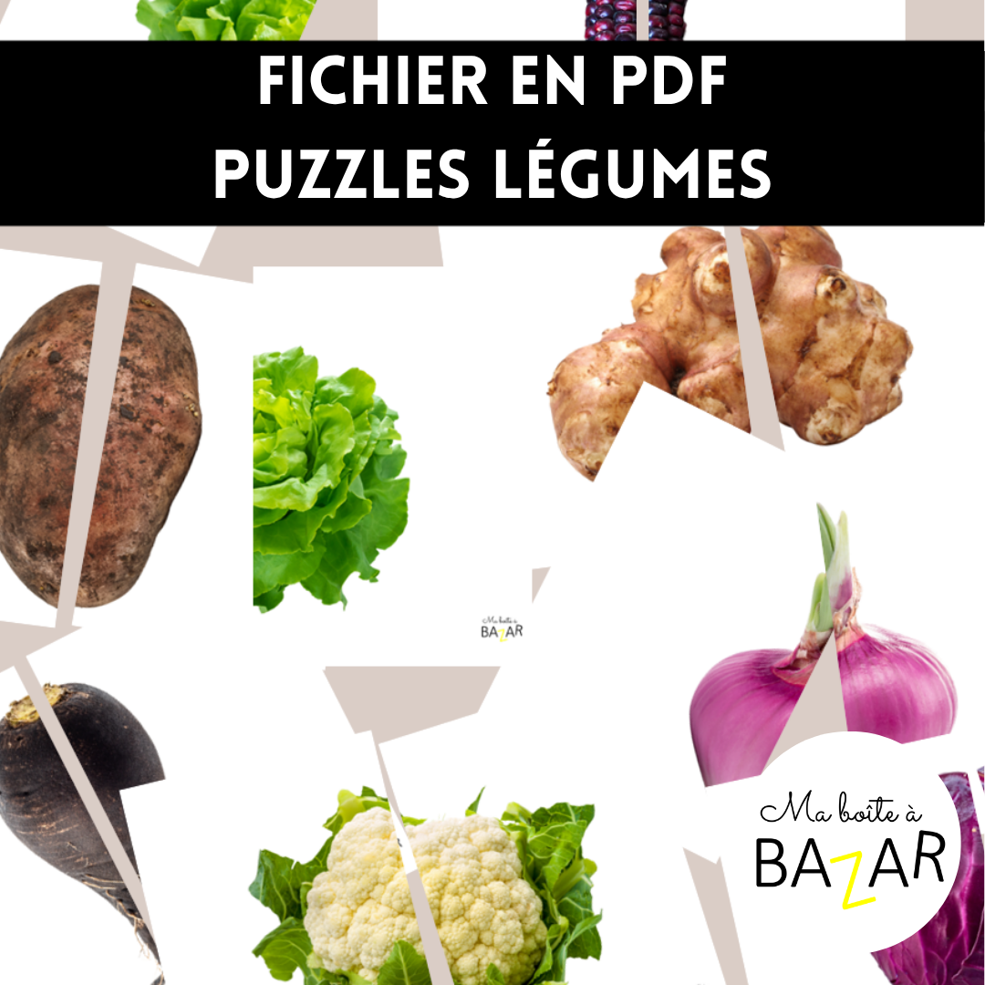 Puzzles Légumes – PDF à imprimer pour apprendre en s’amusant