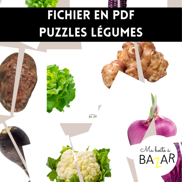 Puzzles Légumes – PDF à imprimer pour apprendre en s’amusant