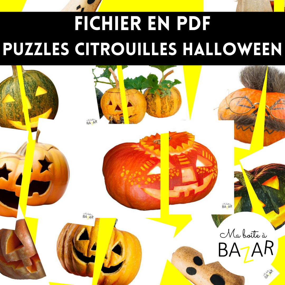 Puzzles Citrouilles d’Halloween – 28 puzzles à imprimer