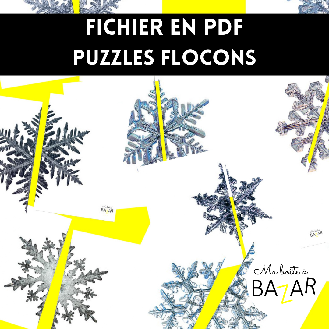Puzzles Flocons – 28 puzzles à imprimer pour explorer les cristaux de neige