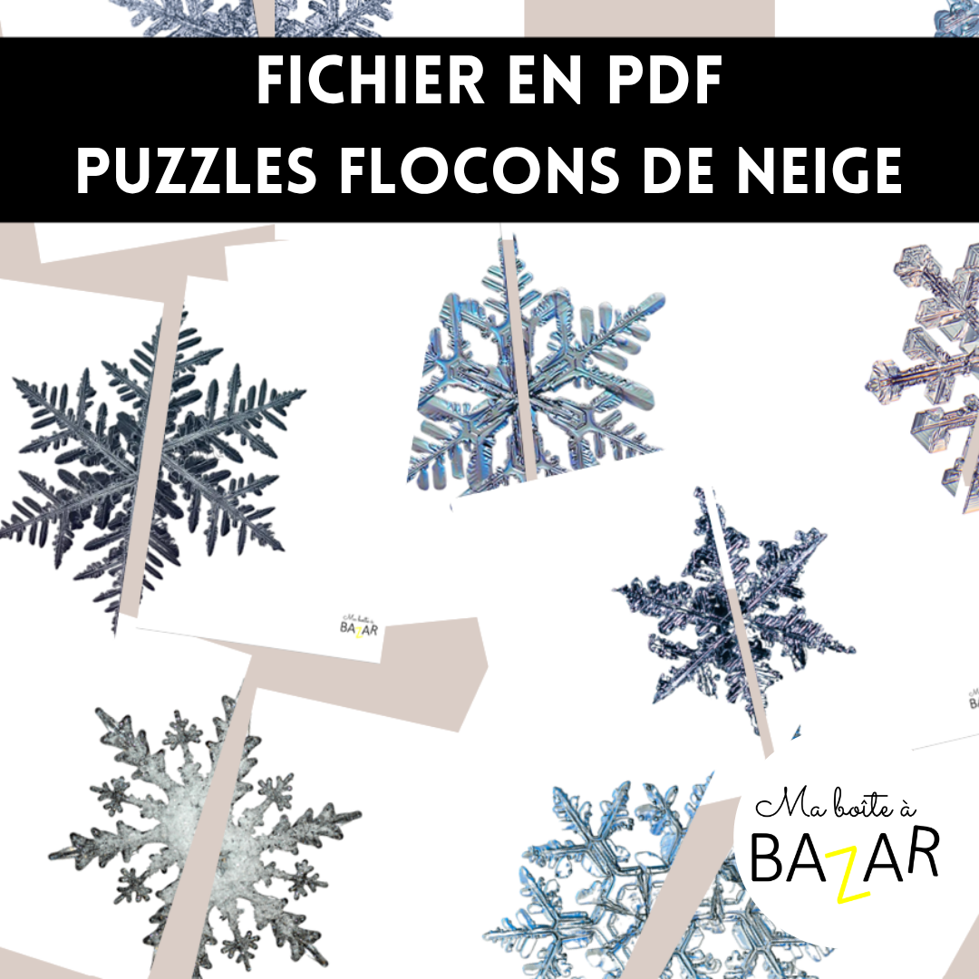 Puzzles Flocons – 28 puzzles à imprimer pour explorer les cristaux de neige