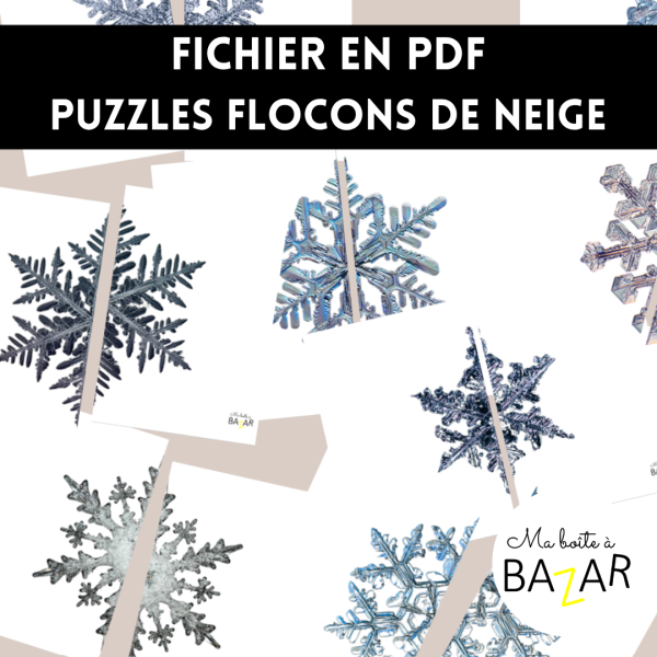 Puzzles Flocons – 28 puzzles à imprimer pour explorer les cristaux de neige