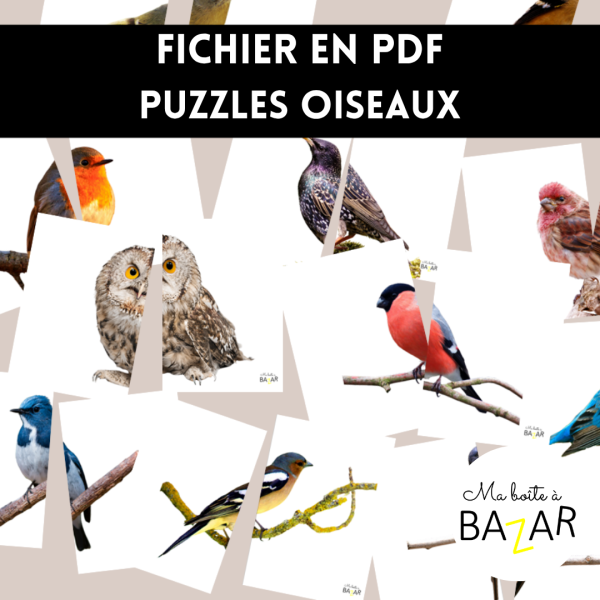 Puzzles Oiseaux à imprimer – Fichier PDF éducatif dès 3 ans