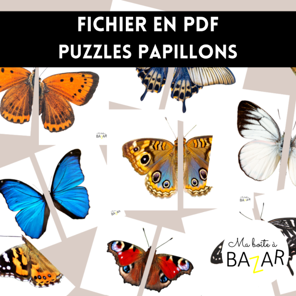 Puzzles Papillons – 28 puzzles symétrie à imprimer