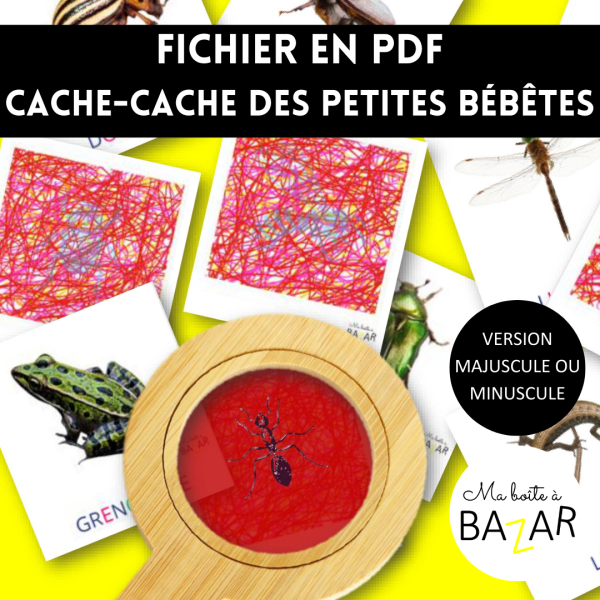 Cache-cache des petites bébêtes – Jeu d’observation avec filtre rouge insectes printemps