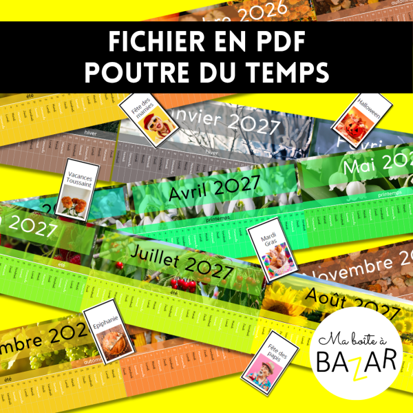 Poutre du temps Montessori – Visualiser l’année et comprendre le temps qui passe
