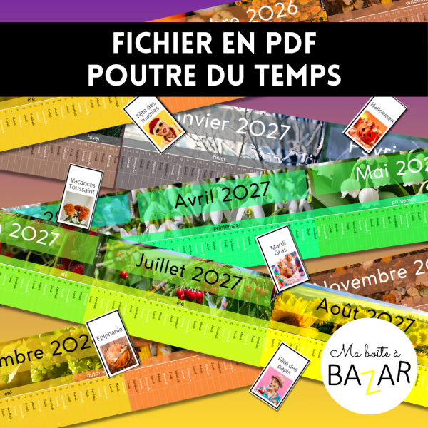Poutre du temps Montessori – Visualiser l’année et comprendre le temps qui passe