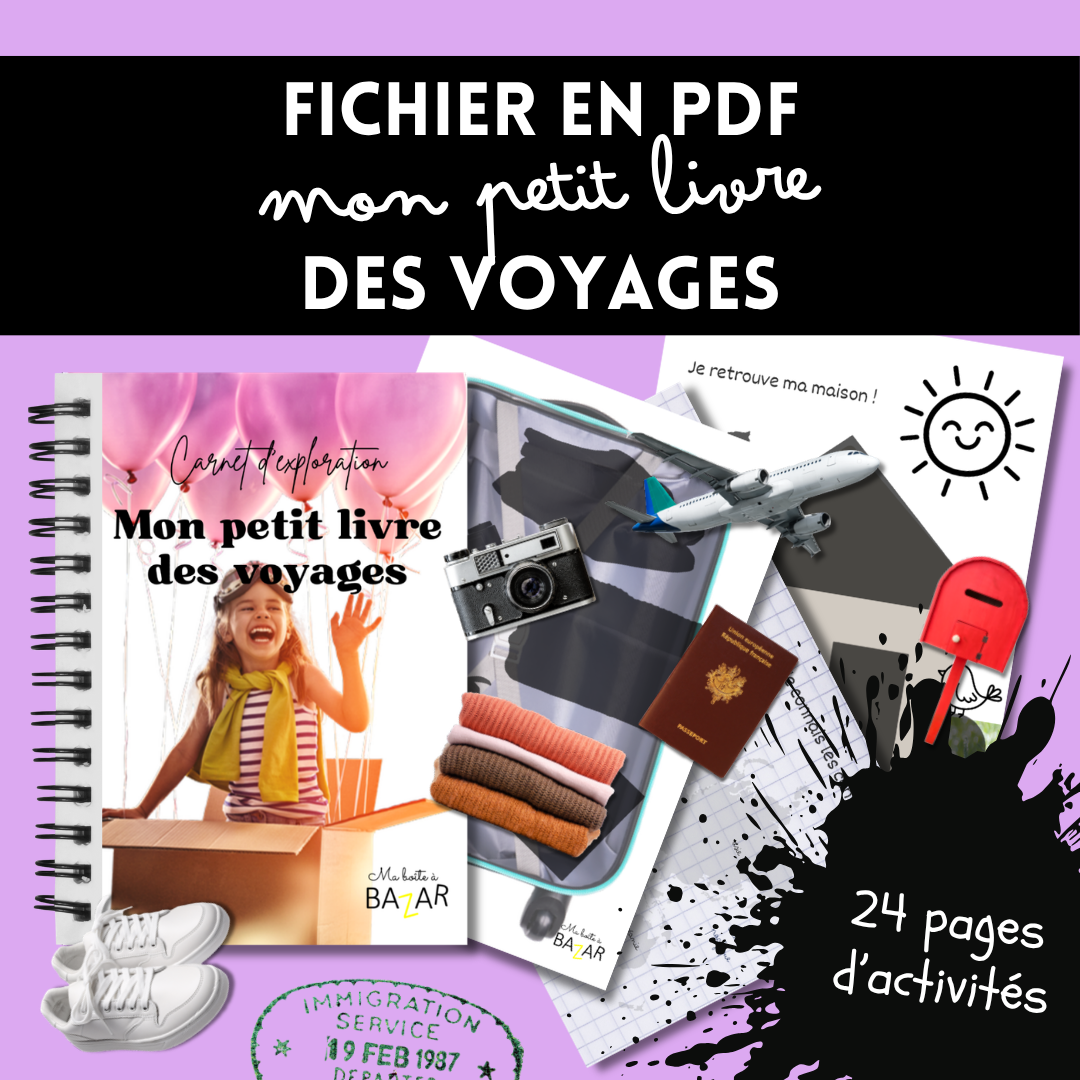 Mon petit livre des voyages – Cahier d'activités de voyage à imprimer pour enfant